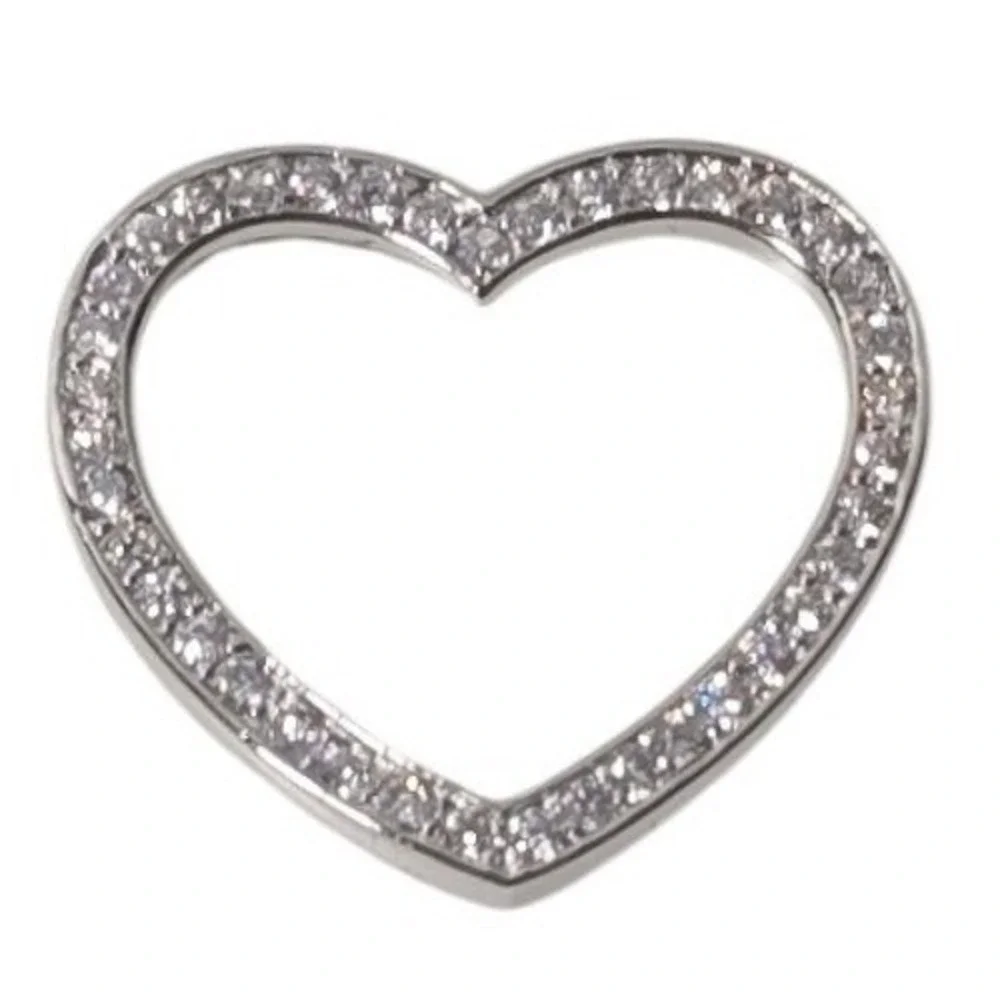 NEW NOTHING BUT HEARTS .925 sterling silver CZ open heart charm pendant gift mom